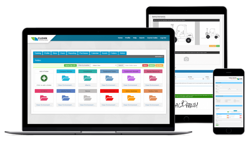 Folders-Computer-Tablet-Phone Online Compliance Management Software