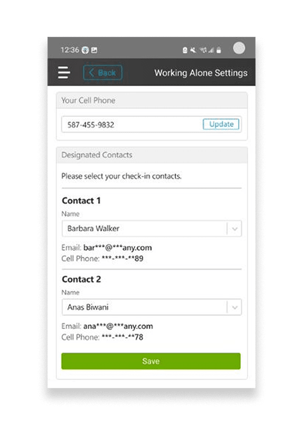 Working-Alone-Feature-Contact Lone Worker Software