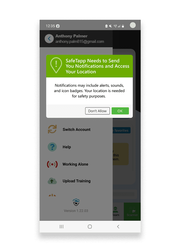 Working-Alone-Feature-Permission-Anthony Lone Worker Software