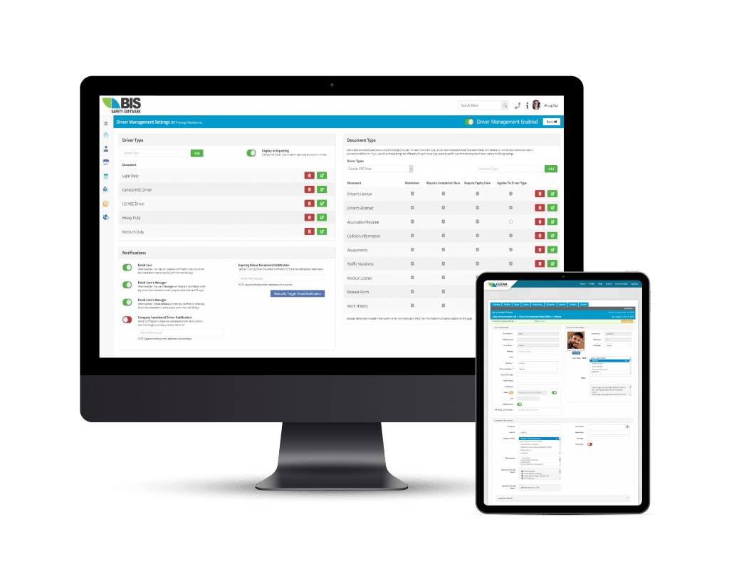 Driver management software on Desktop and tablet