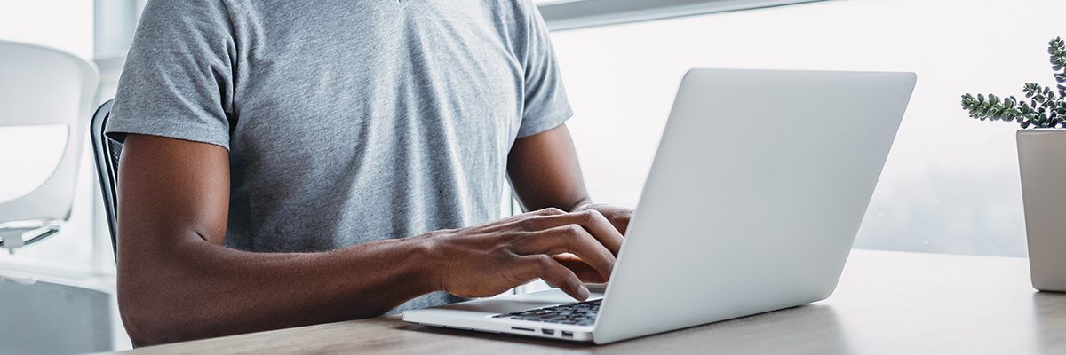 Orientation on laptop with white background