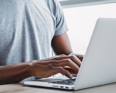 Orientation on laptop with white background