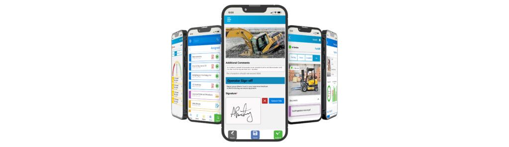 EHS software on a mobile device depicting many digital solutions 
