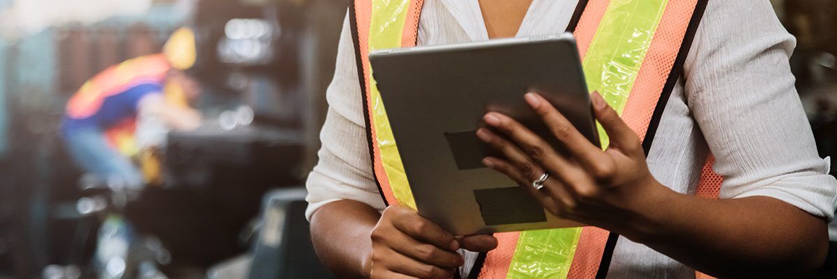 online training software on tablet