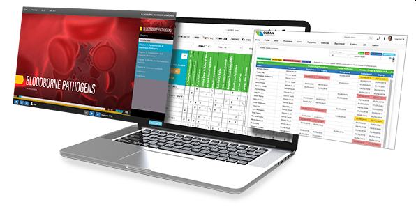 Training Matrix Pop Out - a computer shows a training matrix and training material
