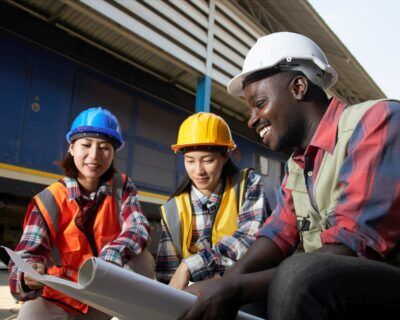 The engineering team had a happy meeting.