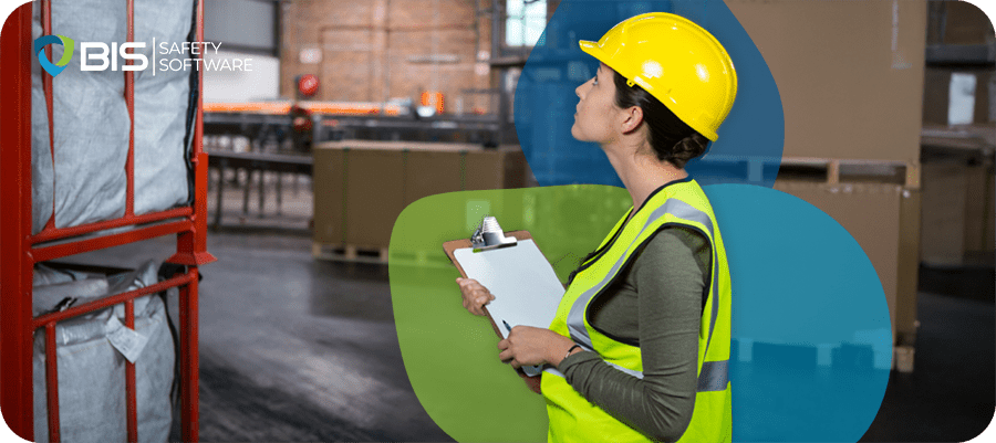 Worker checking the inventory in a warehouse.