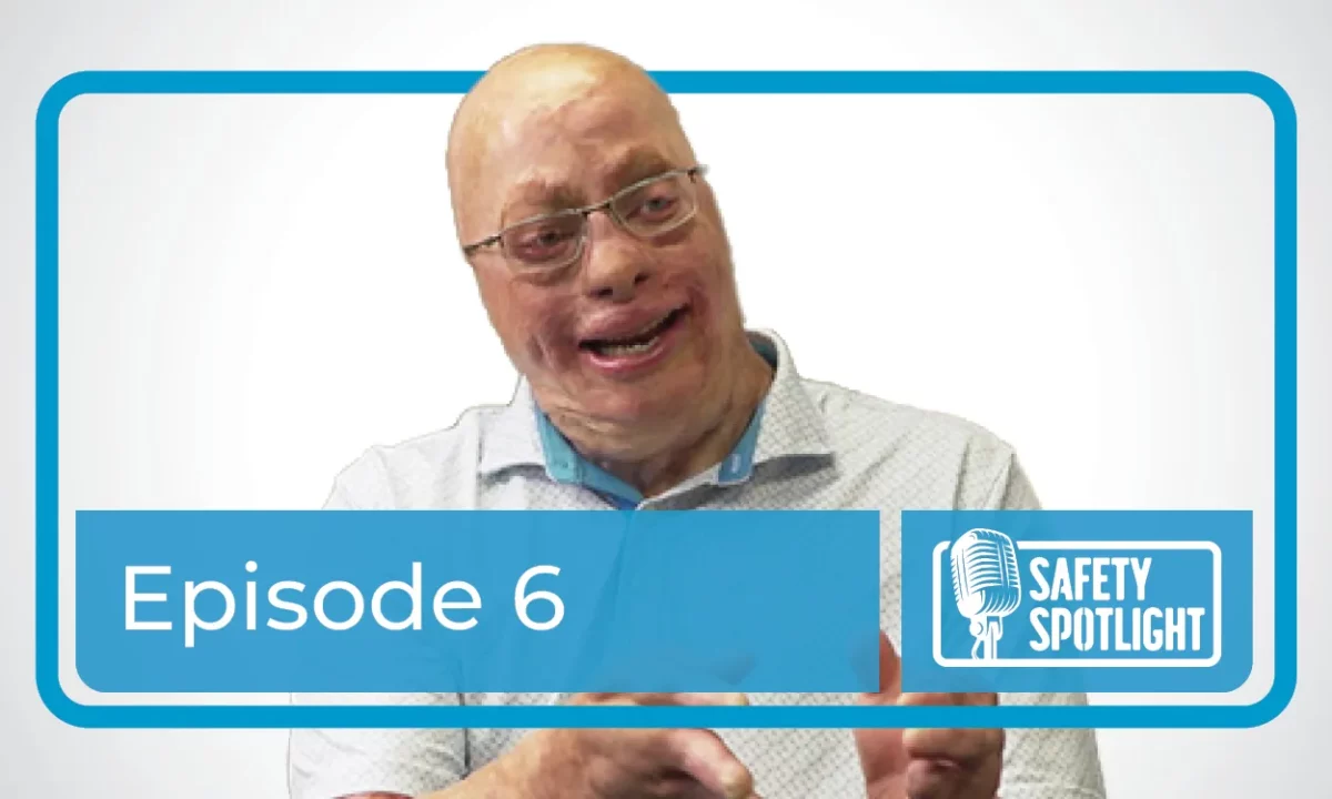 Spencer Beach speaking about his personal experience and redefining safety leadership through storytelling.